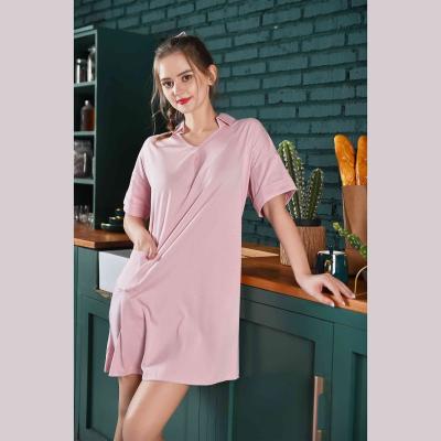 China 618052 New 618052 Long Nightgowns Cotton Simple Soft Women's Summer Home Pajamas Breathable 100% Nightgowns For Women for sale