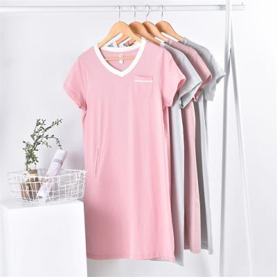 China Wholesale V-Neck Women's Cotton Nightgown Sleepwear Women's Sleepwear Breathable Robe Plus Size for sale