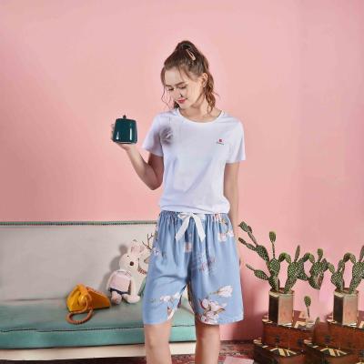 China Wholesale 828015 Women's Cotton Print Silk Soft Sleepwear QUICK DRY Shorts Women's Pajama Pants For Women for sale