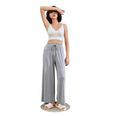 China Simple style QUICK DRY ice summer spring life spring pants polyester sleepwear silk pants for sale