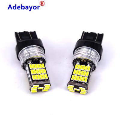 China Dembele T20 DRL T20 7443 45SMD 4014 Emergency Reverse Lamp Bulbs Led Canbus NO Errors Car Brake Light For Wholesale Saloon 600 for sale