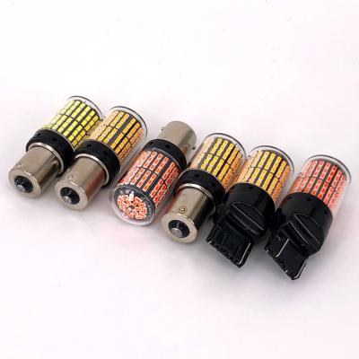 China T20 144SMD Amber Daytime Running Brake Light Bulbs White Red 20W Canbus Car Automobile Lamp Les 7443 Bulbs for sale