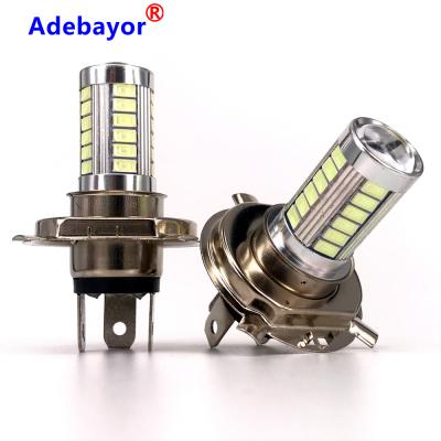 China H4 5730 Super Bright 33SMD Chip Aluminum Car Dipped Beam Headlight Bulb 12V 700LM Universal Auto H4 Led Lights for sale