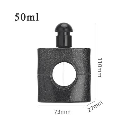 China High Qiality Manufacturer Custom Square Spray Perfume Atomizer Flat Shoulder 20ml 50ml 80ml Rectangular Black Empty Perfume Bottle Glass for sale