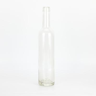 China Wholesale Empty Shiny Lurury Clear Frosted Glass Beverage Drinking Bottles 500ml 750ml With Cap for sale