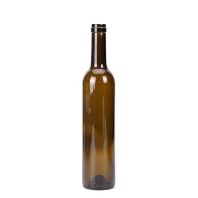 China Wholesale Lurury 375ml 500ml 750ml Single Brown Empty Shiny Eco-Friendly Glass Wine Bottle With Lids for sale