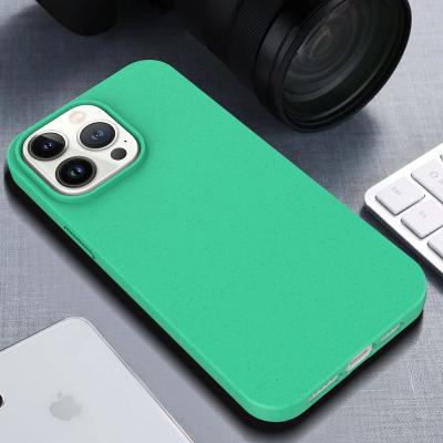 China Shockproof Wheat Husk Stemming Environmentally Friendly And Degradable Phone Case Suitable For IPHONE 14 for sale