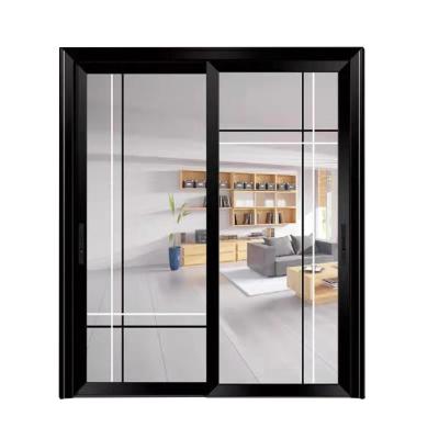 China Sliding door aluminum cabinet glass sound insulation wall sliding door with glass movable glass door for sale