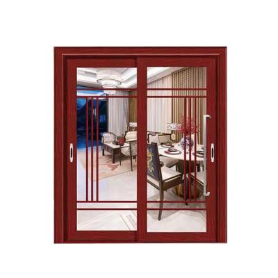 China Sound Insulation Aluminum Frame Silent Interior Patio Exterior Glass Aluminum Sliding Door for sale