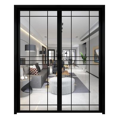 China Sliding aluminum internal french back outside exterior patio door with transom for sale