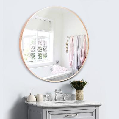 China Modern Metal Bathroom Wall Hanging Oval Aluminum Alloy Framed Metal Mirror Set for sale