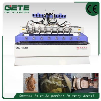 China New Type Multi Head 2.2kw 8 Axis Wood Carving CNC Router Wood Carving Router For Wood Crafts Engraving 1300*2500*200mm for sale