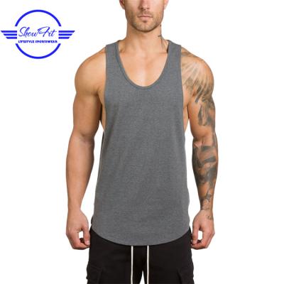 China Anti-pilling Curved Pima Cotton Edge Tank Top Gym Men Fitness Tank Top by Softness for sale