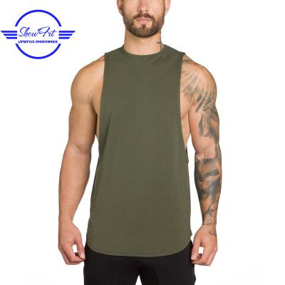 China Custom Men's Anti-Pilling Gym Aplet Drop Sleeve Opening Tank Top for sale