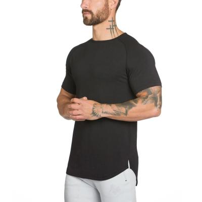 China Custom men's fitness single slit side slim fit anti-pilling t-shirts 2020 new style for sale