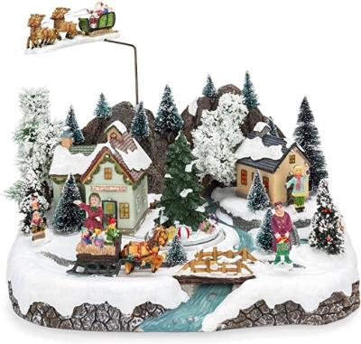 China New Product Christmas Village Houses Lit Christmas Village Decoration Christamas House Decoration Price Good for sale