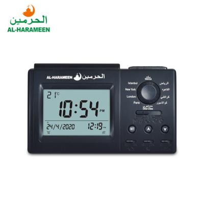 China Islamic Alarm Al-Harameen HA-3006 Black Table Clock for sale