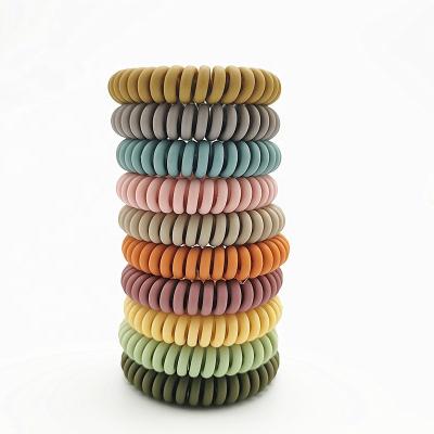 China 2022 Decoration Morandi High Quality Color Frosted Matte Telephone Wiring Hair Ring Link Hair Accessories for sale