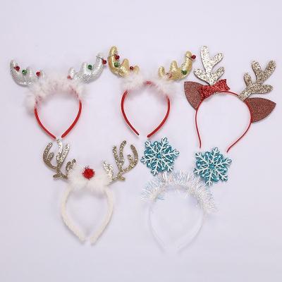 China Wholesale Children's Headband Hair Band Snowflake Antler Plush Decorations Hair Decorations Factory Christmas Party Hair Accessories for sale