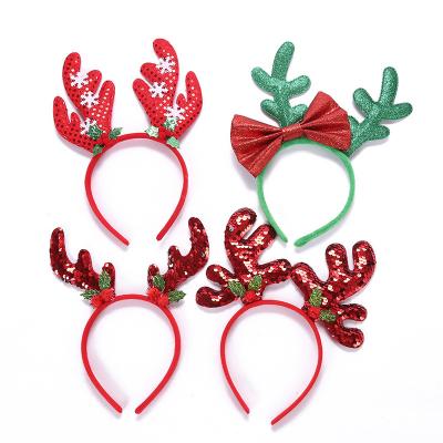 China Wholesale Cute Christmas Hair Decoration Antlers Party Hair Bands For Kids for sale