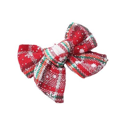 China Wholesale Handmade Hair Decoration 2022 Christmas Snowflake Bow Hair Clip for sale