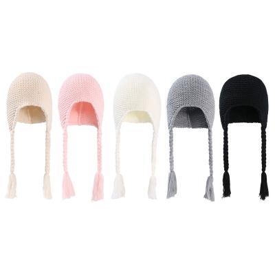 China COMMON factory wholesale new baby solid color winter knitted hat for sale