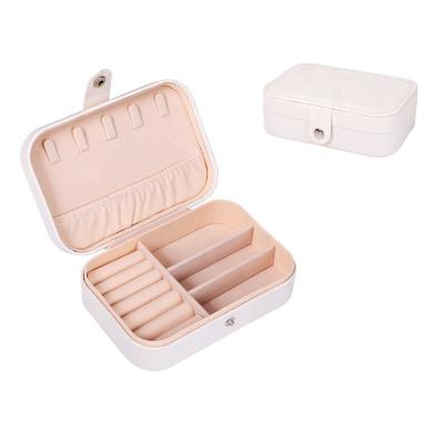 China Hot Selling Portable Zipper PU Earrings Necklace Material Jewelry Storage Box for sale