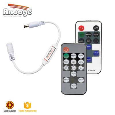 China For Single Color Led Strip DC Connector Single Color Dimmer With Key Timer DC5V-24V 6A 14 RF Remote For LED Strip LED Ribbon LED Strip. for sale