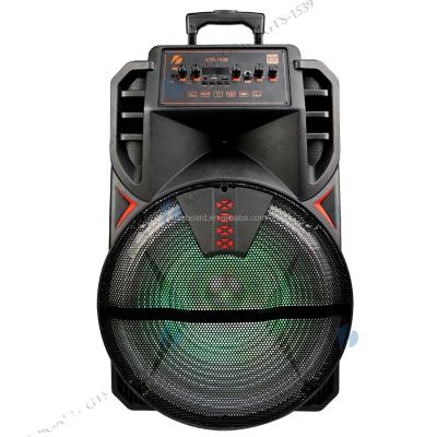 China No Knots Wireless Portable Outdoor Party Multifunctional BT DJ Trolley Speaker With TWS&FM&USB 15 Inch KTS-1539 Factory Price for sale