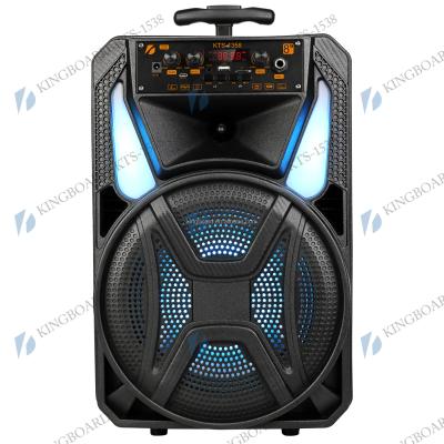 China No Knots Wireless Portable Outdoor Party Multifunctional BT DJ Trolley Speaker With TWS&FM&USB 8 Inch KTS-1358 Factory Price for sale