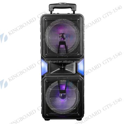 China No Knots DJ Party Wireless Portable Outdoor BT Speakers With TWS&FM&USB Dual 8 Inch KTS-1540 Factory Price for sale