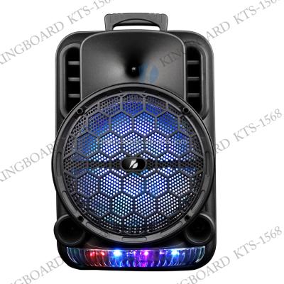 China No Knots Wireless Portable Outdoor Party Multifunctional BT DJ Trolley Speaker With TWS&FM&USB 12 Inch KTS-1568 Factory Price for sale