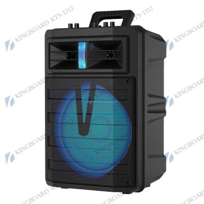 China No Knots Wireless Portable Outdoor Party Multifunctional BT DJ Trolley Speaker With TWS&FM&USB 12 Inch KTS-1312 Factory Price for sale