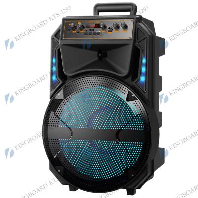 China No Knots Wireless Portable Outdoor Party Multifunctional BT DJ Trolley Speaker With TWS&FM&USB 12 Inch KTS-1293 Factory Price for sale