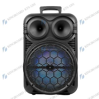 China No Knots Wireless Portable Outdoor Party Multifunctional BT DJ Trolley Speaker With TWS&FM&USB 12 Inch KTS-1201 Factory Price for sale