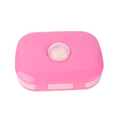 China Sustainable BPA Free Leakproof Ideal Party Class 5 Compartment Bento Kids Lunch Box Pink With Cutlery Salad Box For Ages 3 To 7 for sale