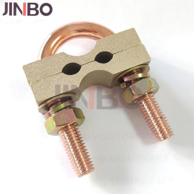 China Wholesale Brass Earthing Connection Clamps U Bolt Rod to Cable Connector for sale