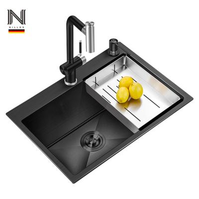 China With faucet Nillos N6045N modern multifunctional nano oil-proof handmade sus304 kitchen sink for sale