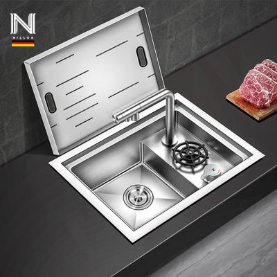 China Nillos N4535X 304 Stainless Steel Sink Bar Counter Handmade Single Cup Faucet Water Sprinkler Sink for sale