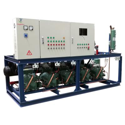 China PLC High Temperature Piston Parallel Unit Rack Model Refrigeration Compressor Unit For Optimal Cooling for sale