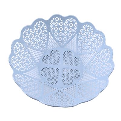 China Stored Type Picnic Basket Fruit and Vegetable Storage Basket Drain Household Plastic Cavity Lace Basket for sale