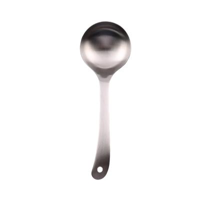 China Viable Wholesale Kitchen Utensils Cooking Tools Soup Pocket 18/8 Stainless Steel Soup Pocket Spoon With Hanging Hole for sale