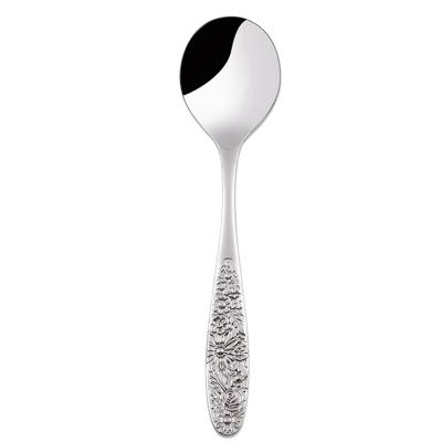 China Flower Handle Round Spoon 304 Stainless Steel Spoon Chopsticks Set Two Piece Set Office Sustainable Creative Outdoor Dining Portable Spoon Set for sale