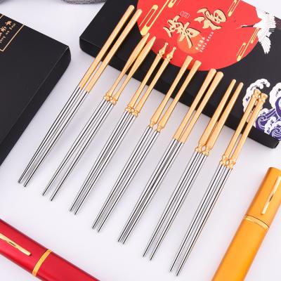 China Creative viable 304 stainless steel aluminum alloy chopsticks handle rotating chopsticks detachable heat insulation anti-scald for sale