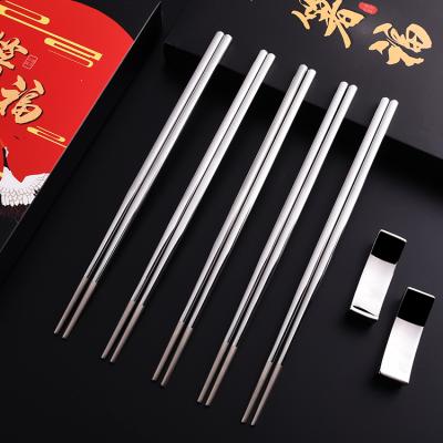 China Sustainable Wholesale SUS304 Stainless Steel Metal Chopsticks With Customized Hotel Restaurant Home for sale