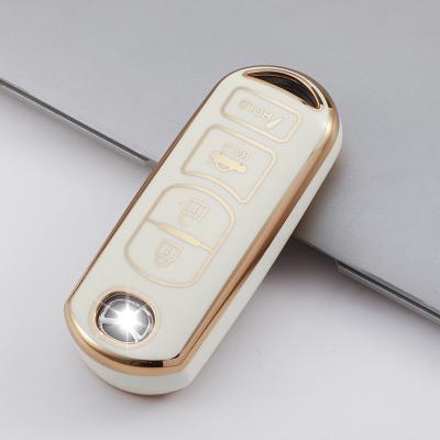 China Protect Car Key Factory Wholesale Direct Gold Line Solft Car Key Cover For Mazda 2 3 6 Atenza Axela Demio CX-5 CX-3 CX7 CX-9 for sale