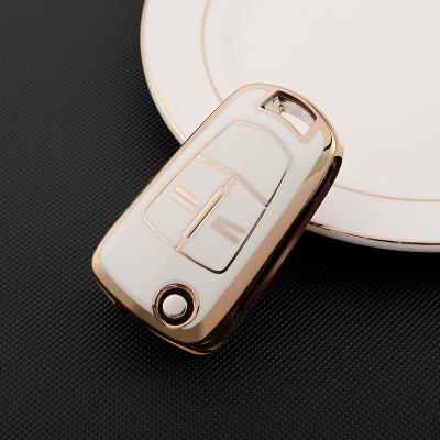 China Protect Car Key Factory Wholesale Direct TPU Gold Line Solft Car Key Cover For Opel Astra H Corsa D Vectra Zafira Signum Badges for sale