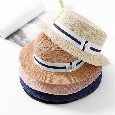 China Wholesale Character Summer Straw Hat Boater Sunhat Derby Umbrella Beach Vacation for sale