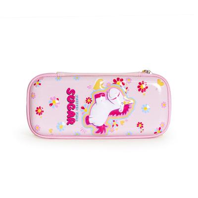 China Schools & Offices Logo Cute Custom Made EVA Unicorn Pencil Case For Girls Pen Bag Pink for sale