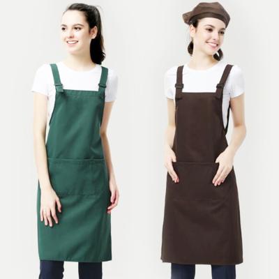 China Wholesale Custom Cotton Twill T/C Promotional Kitchen Bib Aprons With Pockets Durable for sale